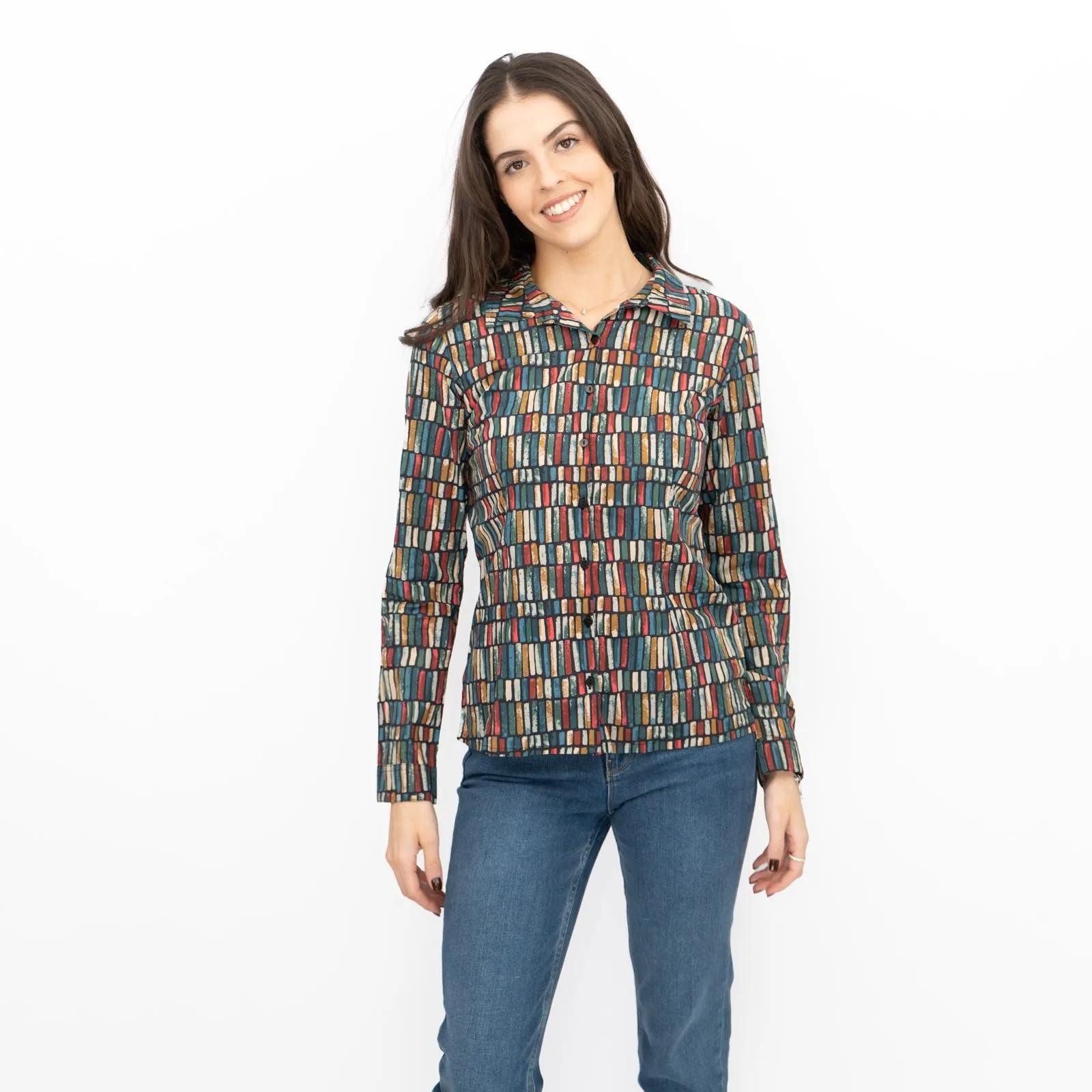 Seasalt Larissa Shirt Long Sleeve Teal Multicolour