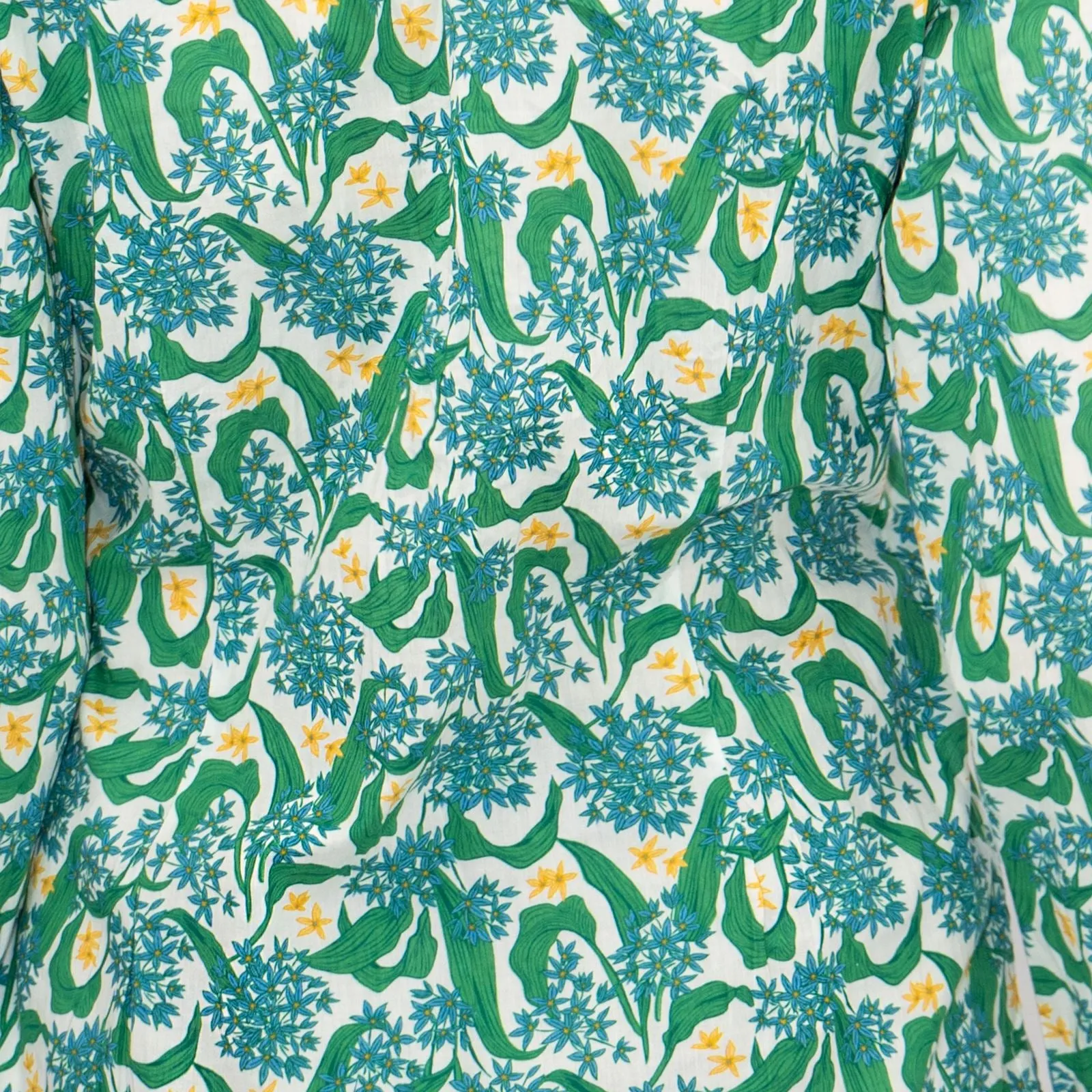 Seasalt Larissa Shirt Top Green Cotton Woodland Garlic Chalk Print