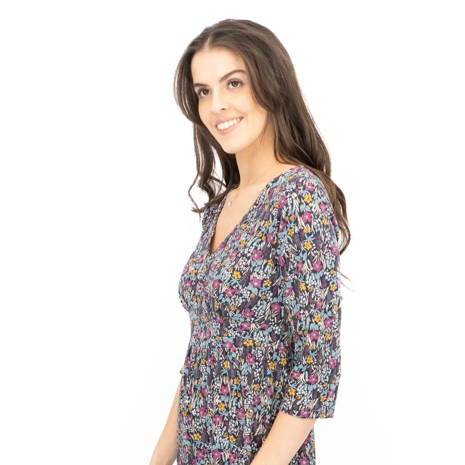 Seasalt Maggie Maxi Dress Navy Floral Moor Maritime