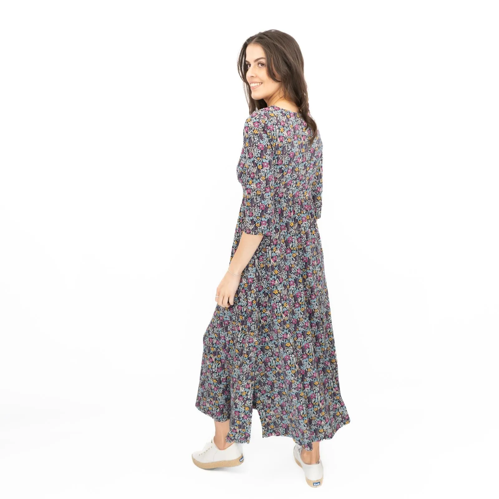 Seasalt Maggie Maxi Dress Navy Floral Moor Maritime