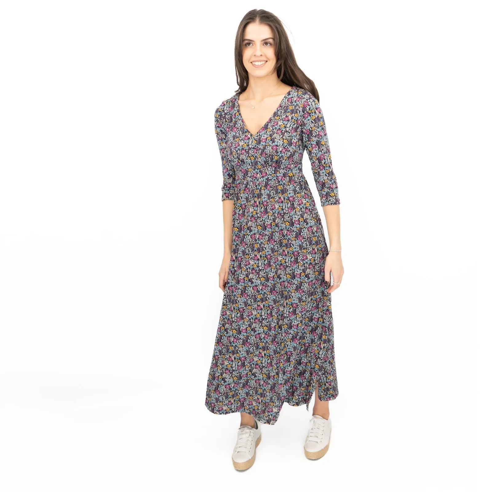 Seasalt Maggie Maxi Dress Navy Floral Moor Maritime