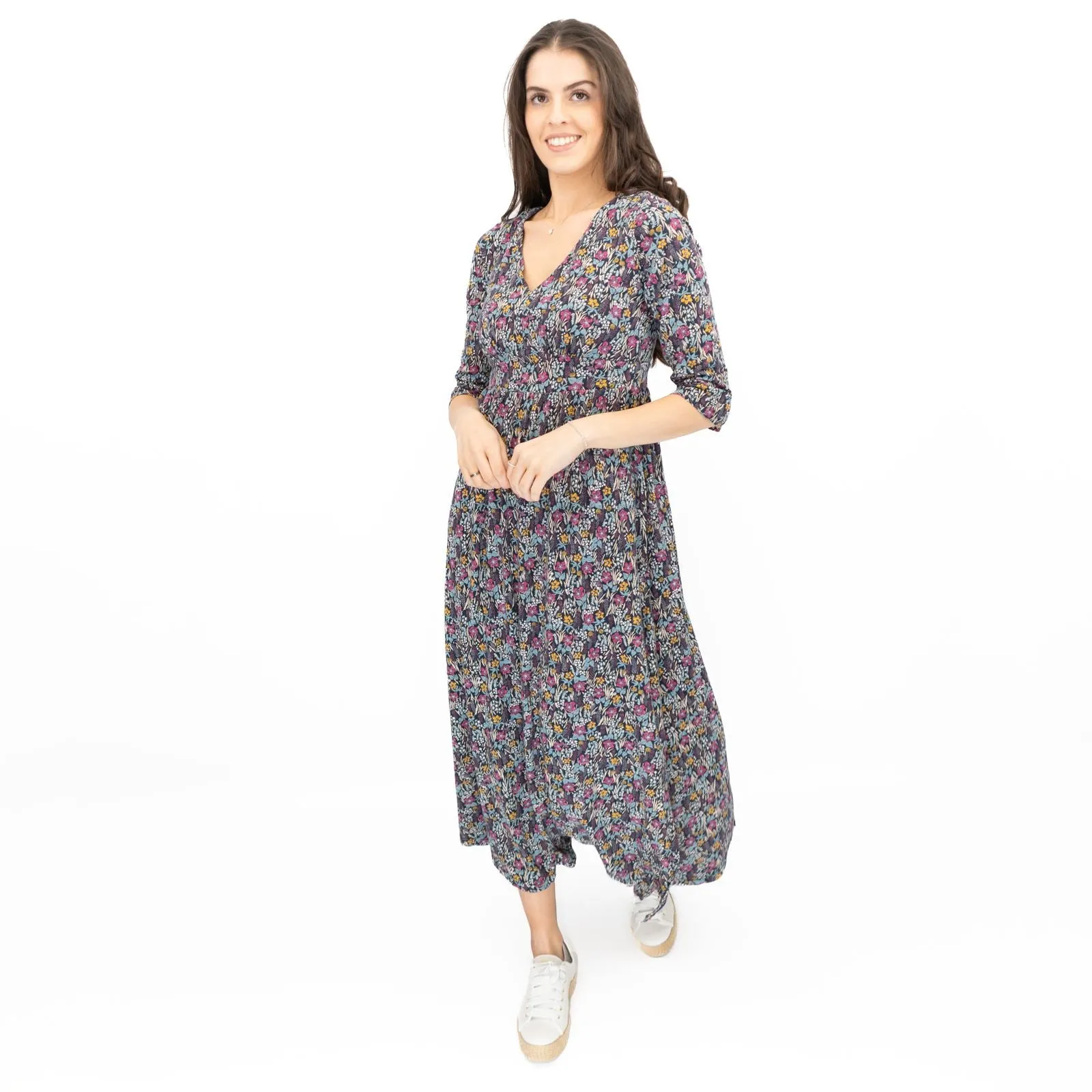 Seasalt Maggie Maxi Dress Navy Floral Moor Maritime