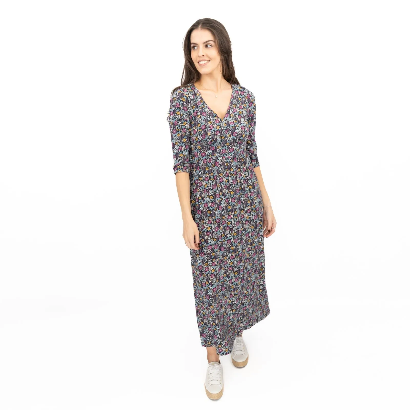 Seasalt Maggie Maxi Dress Navy Floral Moor Maritime