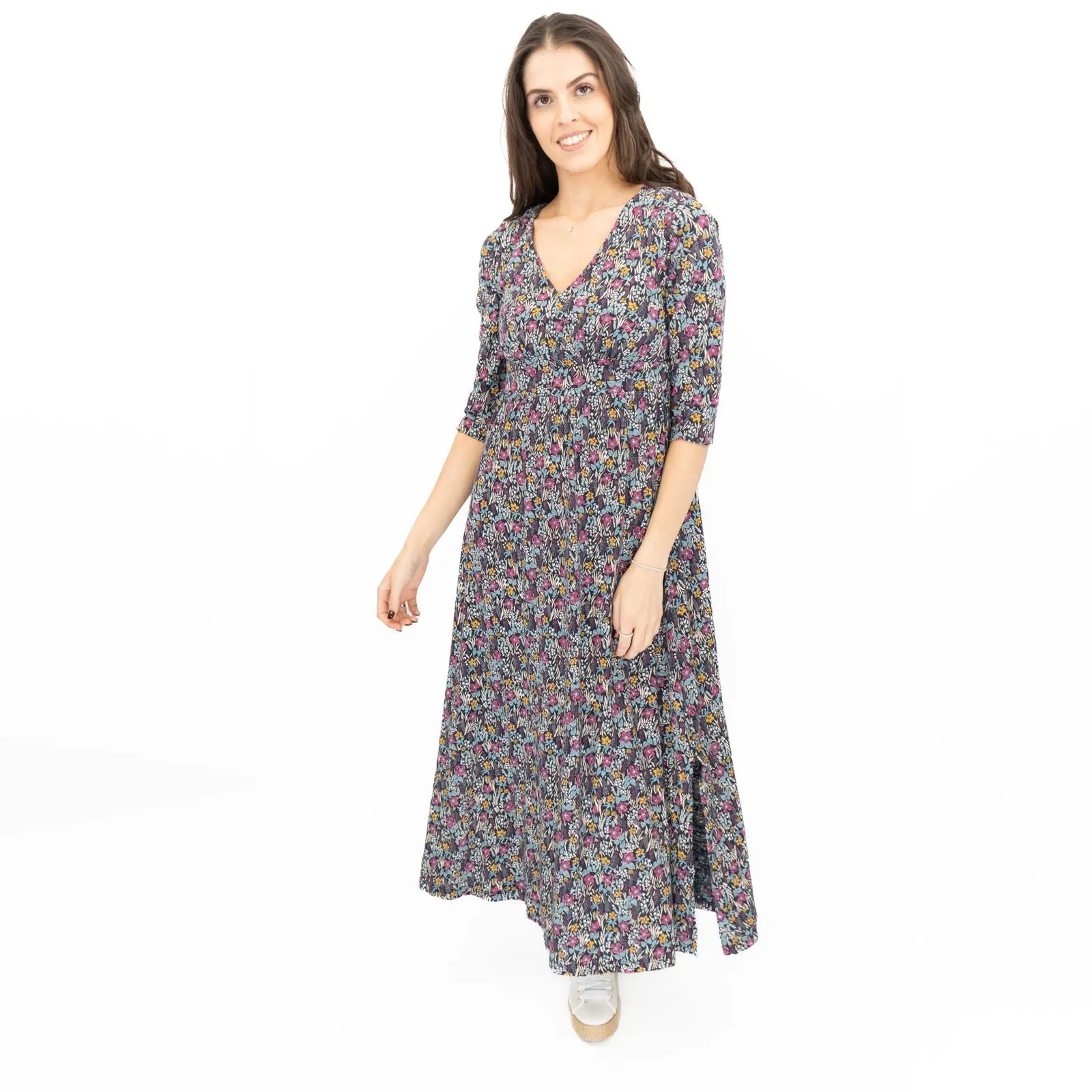 Seasalt Maggie Maxi Dress Navy Floral Moor Maritime