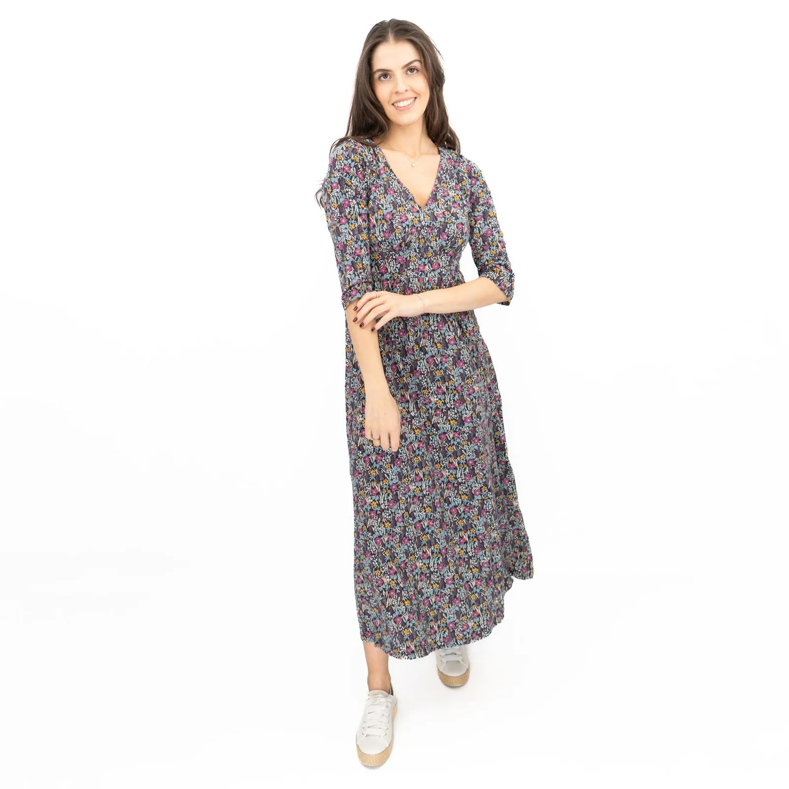 Seasalt Maggie Maxi Dress Navy Floral Moor Maritime