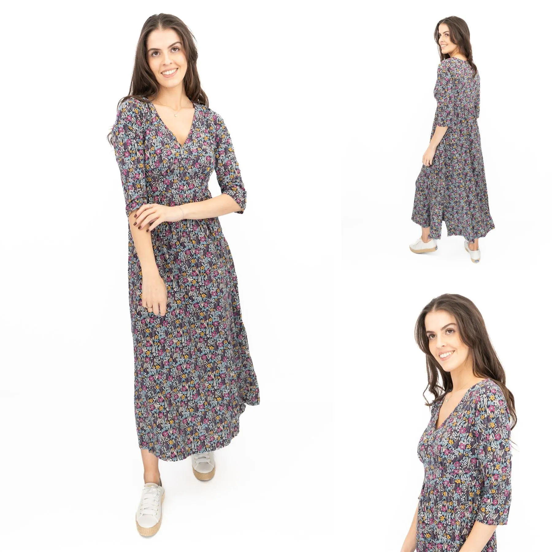 Seasalt Maggie Maxi Dress Navy Floral Moor Maritime