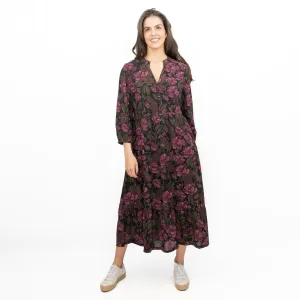 Seasalt Purple Engleheart Dress in Tapestry Bloom Grape Print Midi
