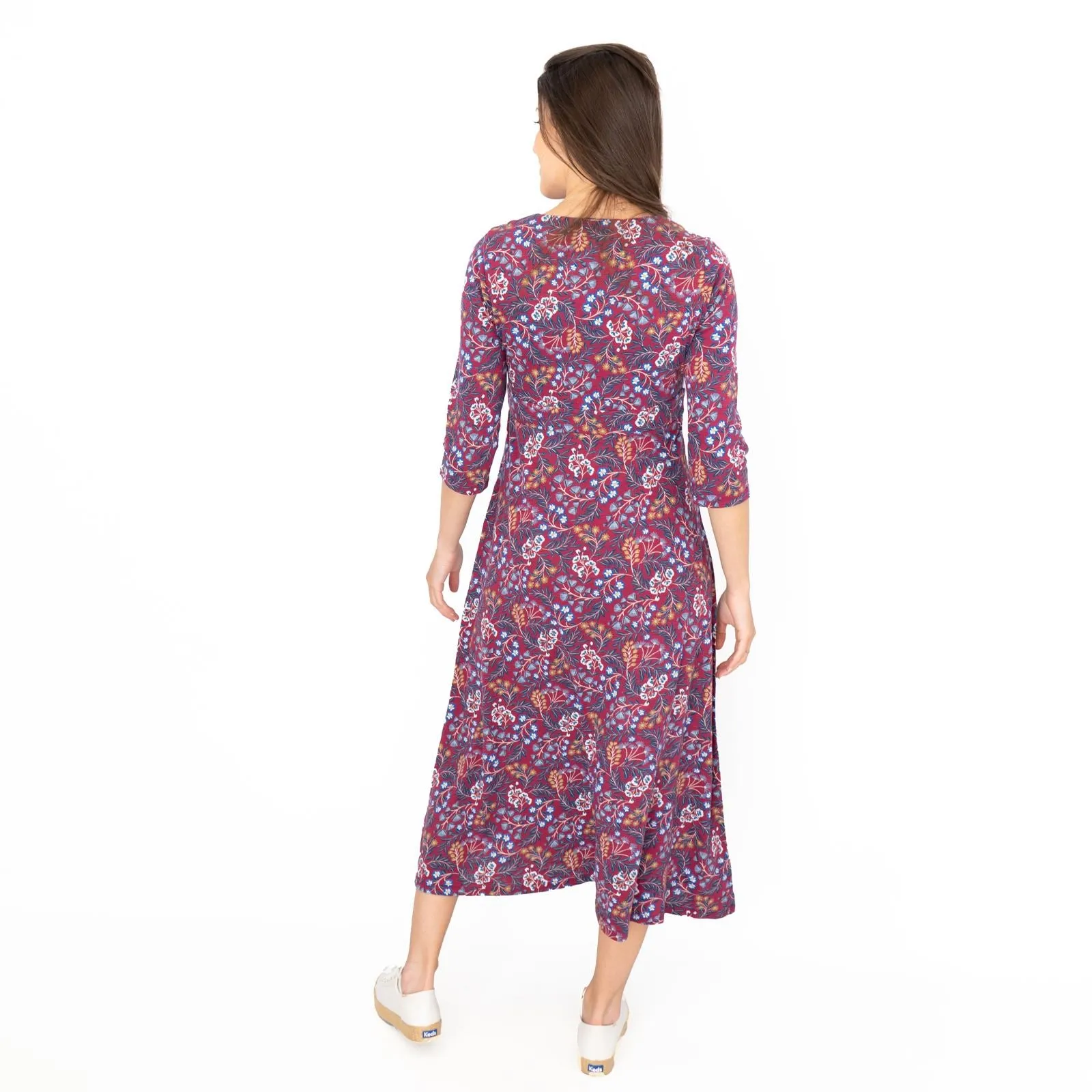 Seasalt Red Floral Chacewater Jersey Midi Dress