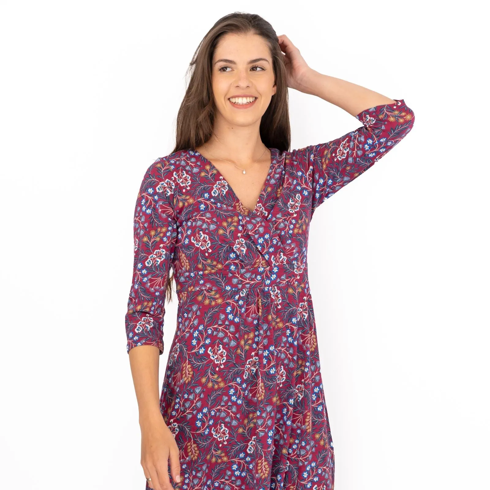 Seasalt Red Floral Chacewater Jersey Midi Dress