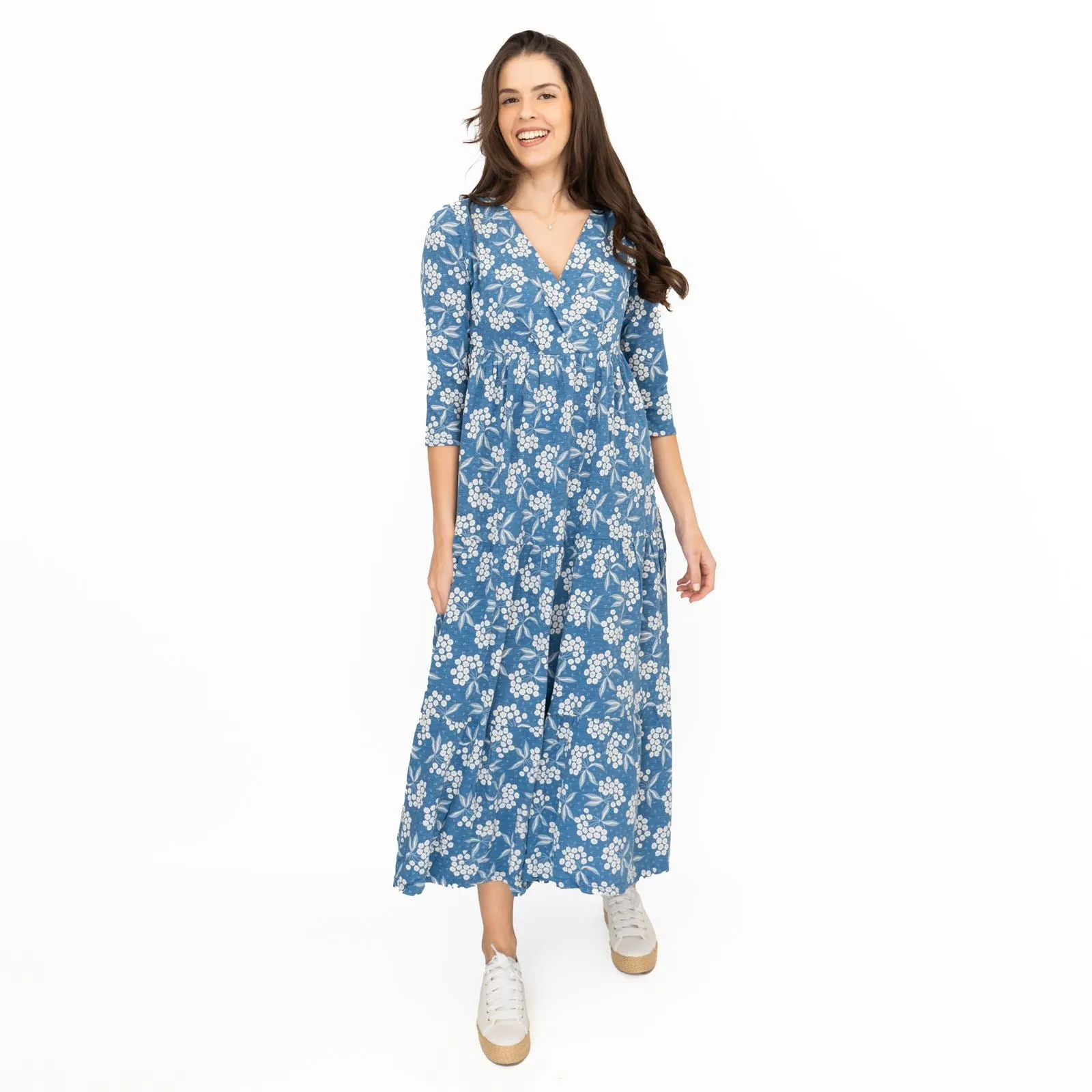 Seasalt Sky Branch Blue Elderflower Shadow Midi Dress