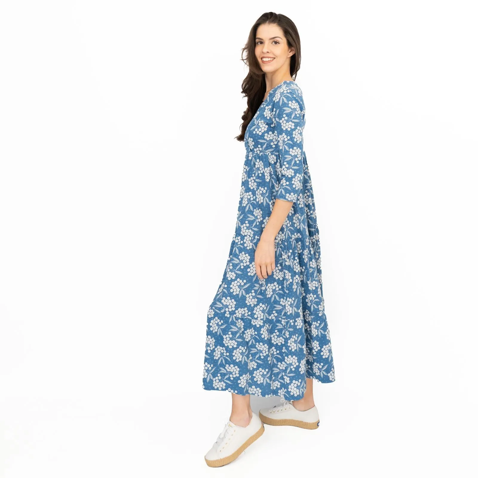 Seasalt Sky Branch Blue Elderflower Shadow Midi Dress
