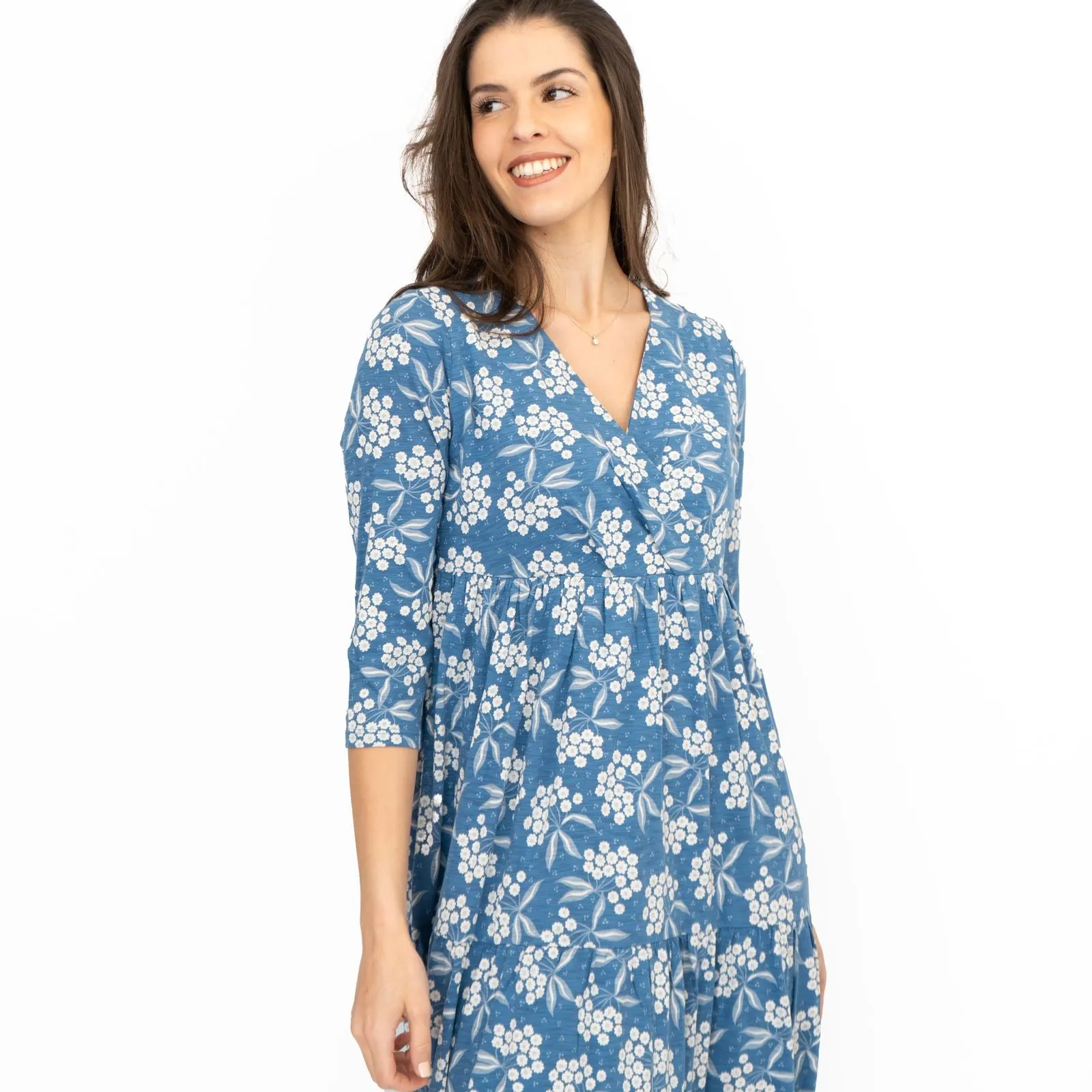Seasalt Sky Branch Blue Elderflower Shadow Midi Dress
