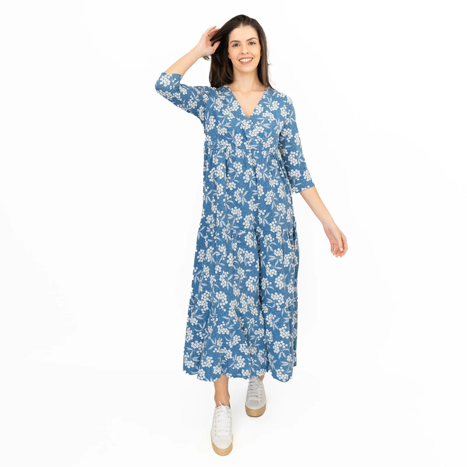 Seasalt Sky Branch Blue Elderflower Shadow Midi Dress