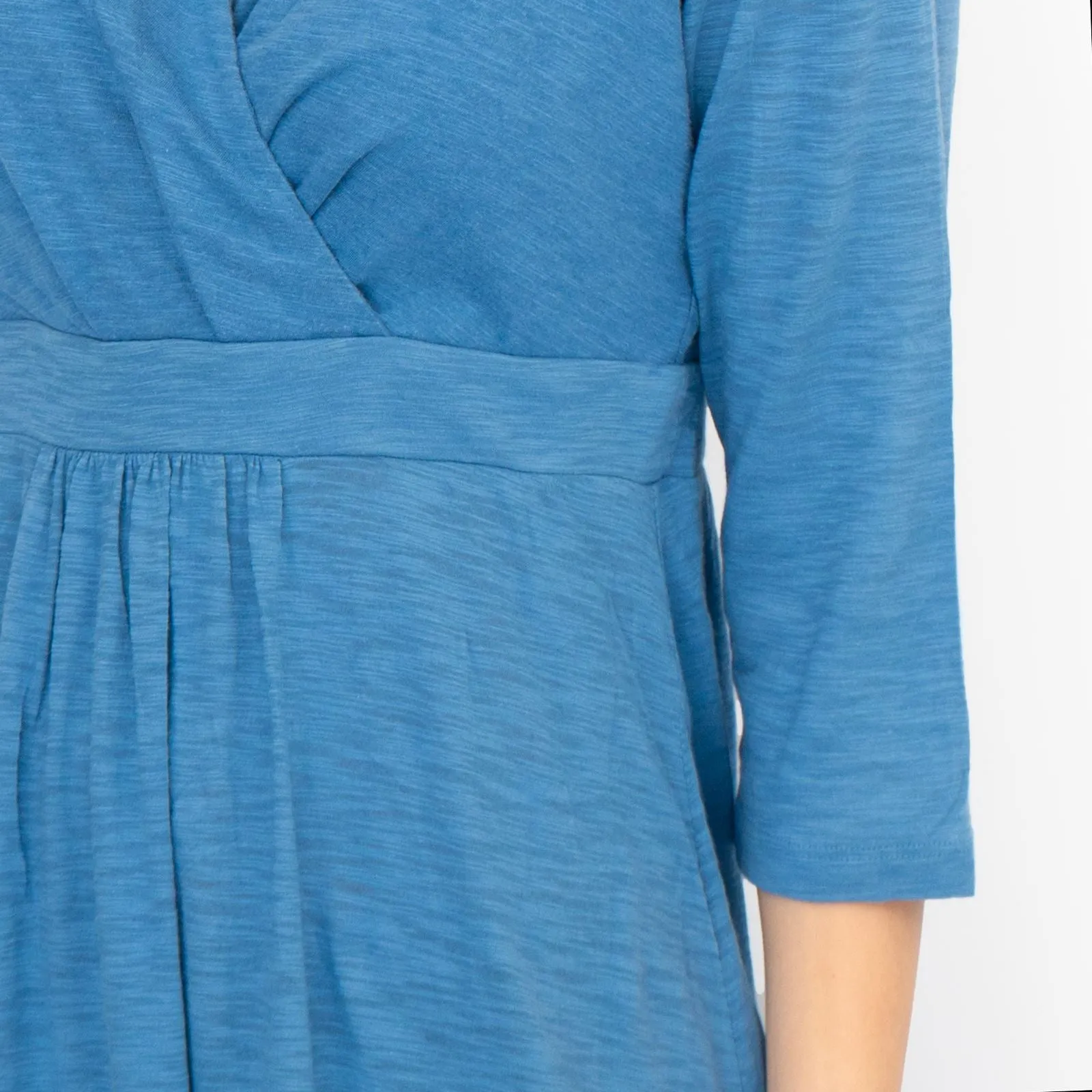 Seasalt Solid Blue Chacewater Cross Wrap Jersey Midi Dress