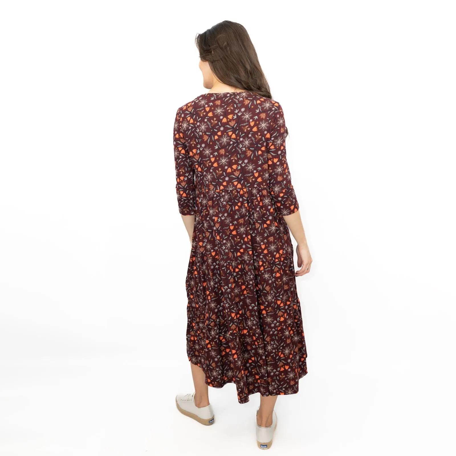 Seasalt Tiered Line Strokes Dress in Breon Pink