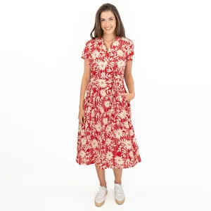 Seasalt Top Terrace Red Floral Summer Tea Dress