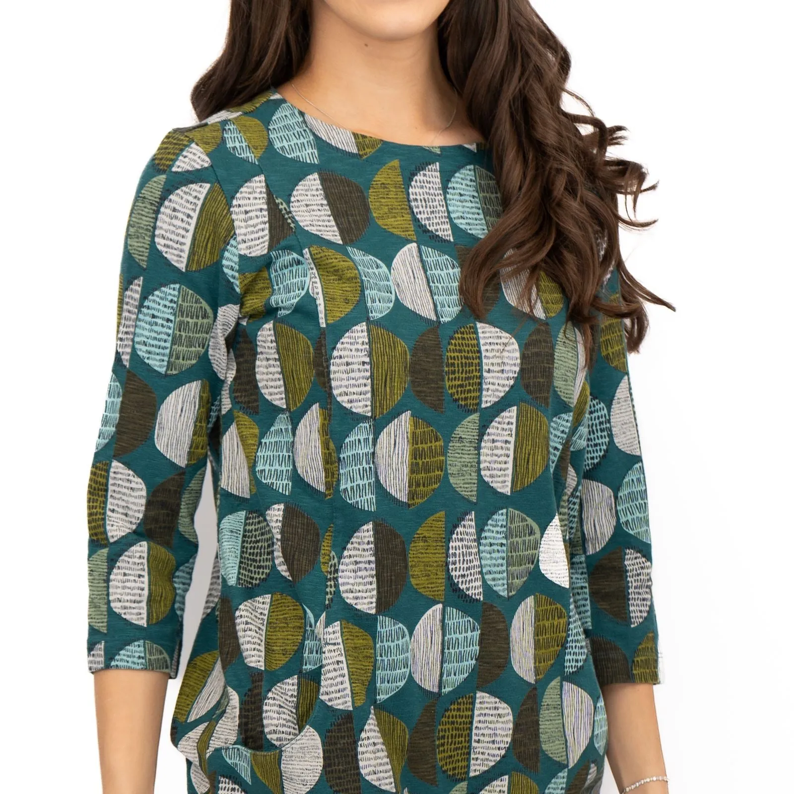 Seasalt Tunic Shore Foraging Longline Top Cotton 3/4 Sleeve