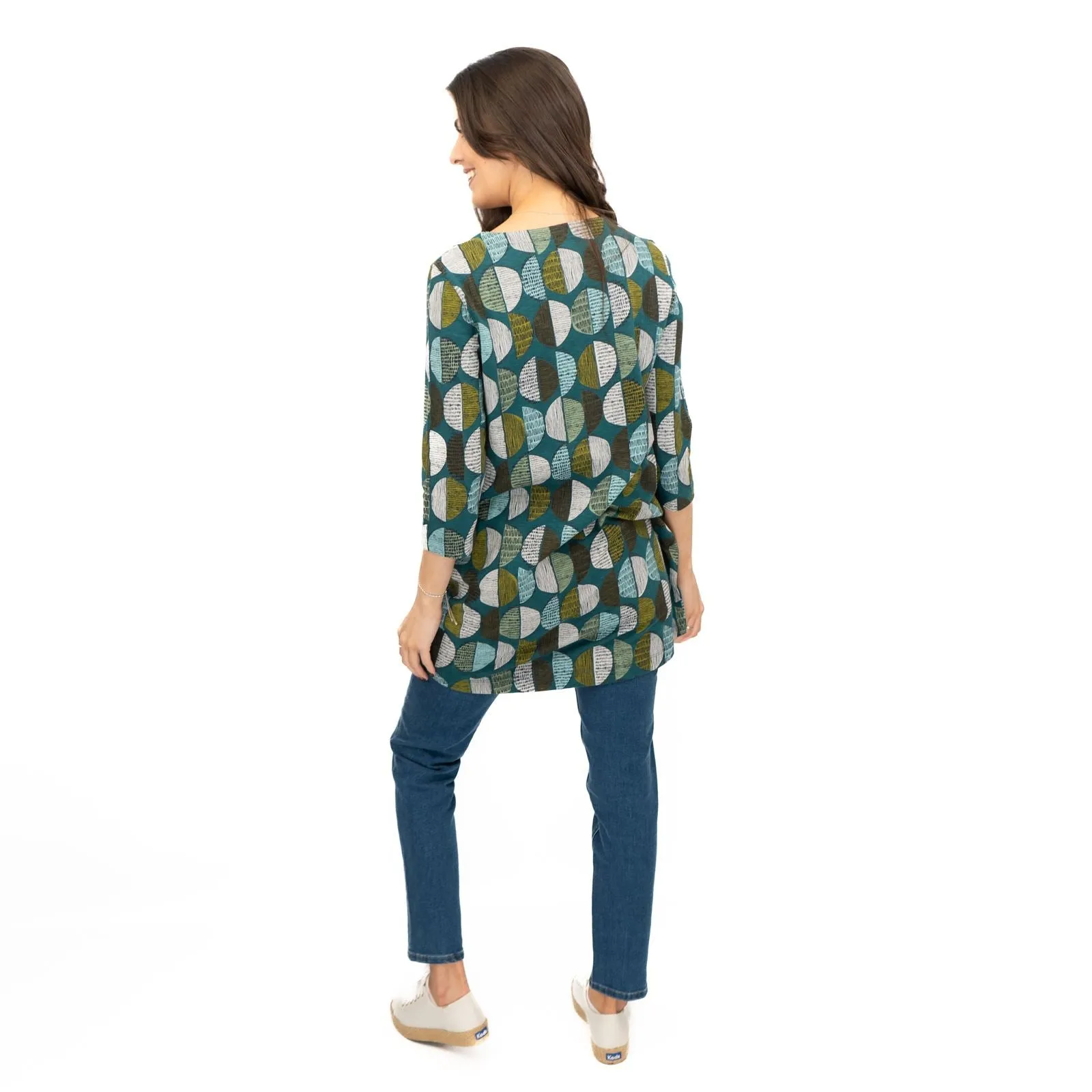 Seasalt Tunic Shore Foraging Longline Top Cotton 3/4 Sleeve