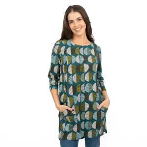 Seasalt Tunic Shore Foraging Longline Top Cotton 3/4 Sleeve