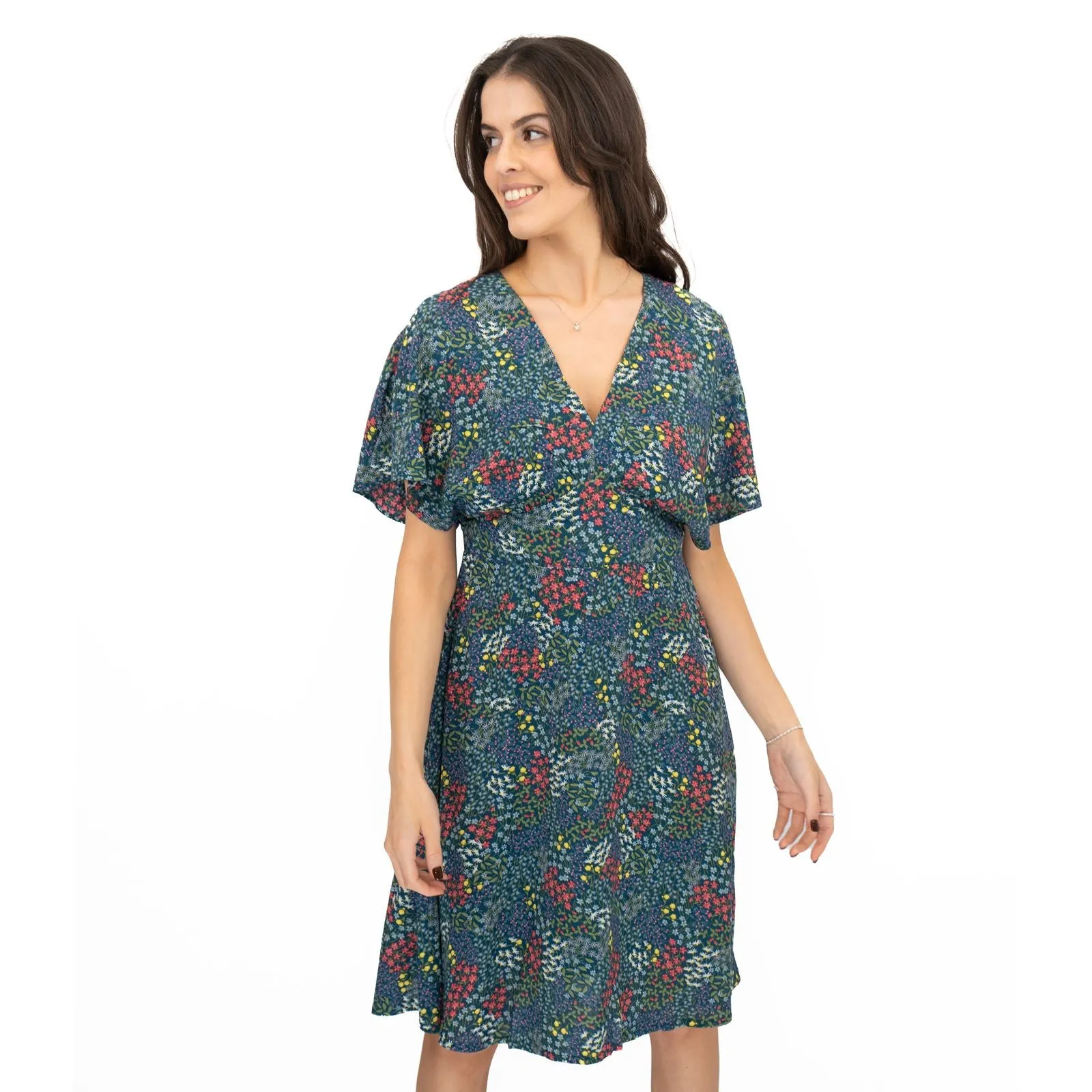 Seasalt Wilsey Empire Line Dress Teal Green