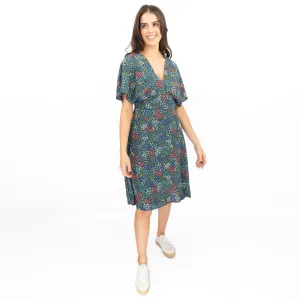 Seasalt Wilsey Empire Line Dress Teal Green
