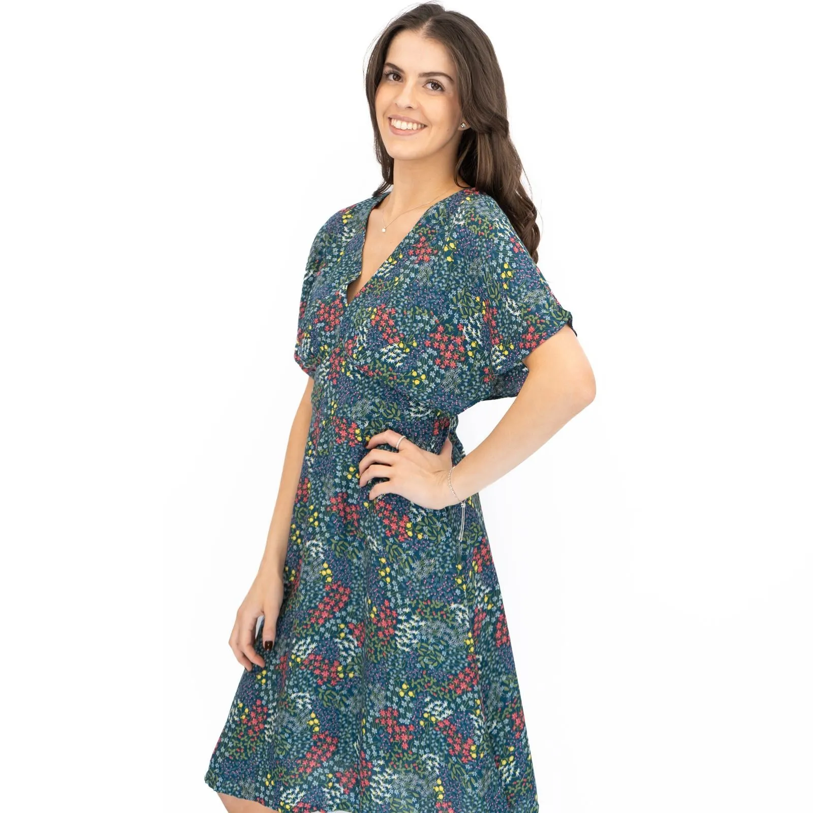 Seasalt Wilsey Empire Line Dress Teal Green