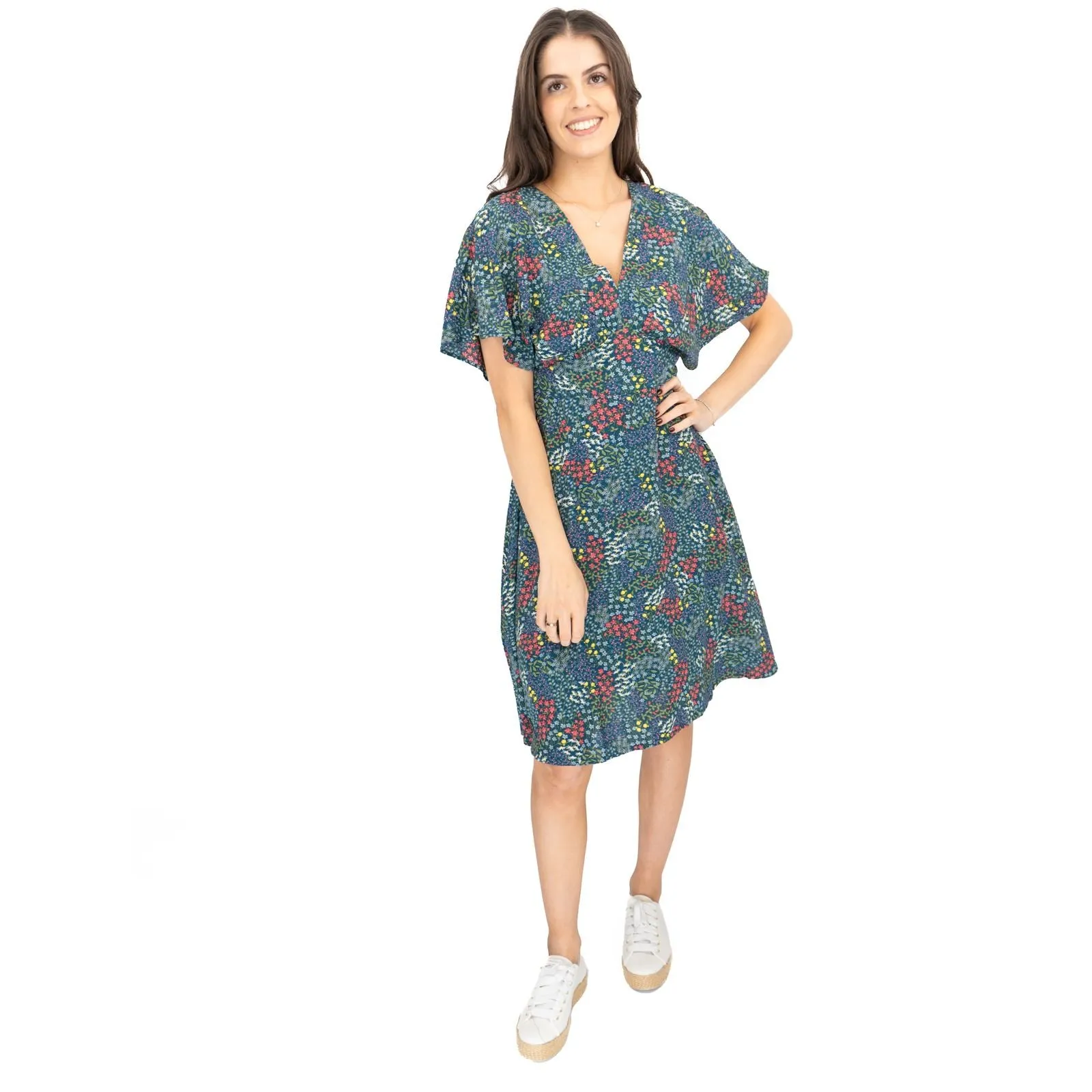 Seasalt Wilsey Empire Line Dress Teal Green