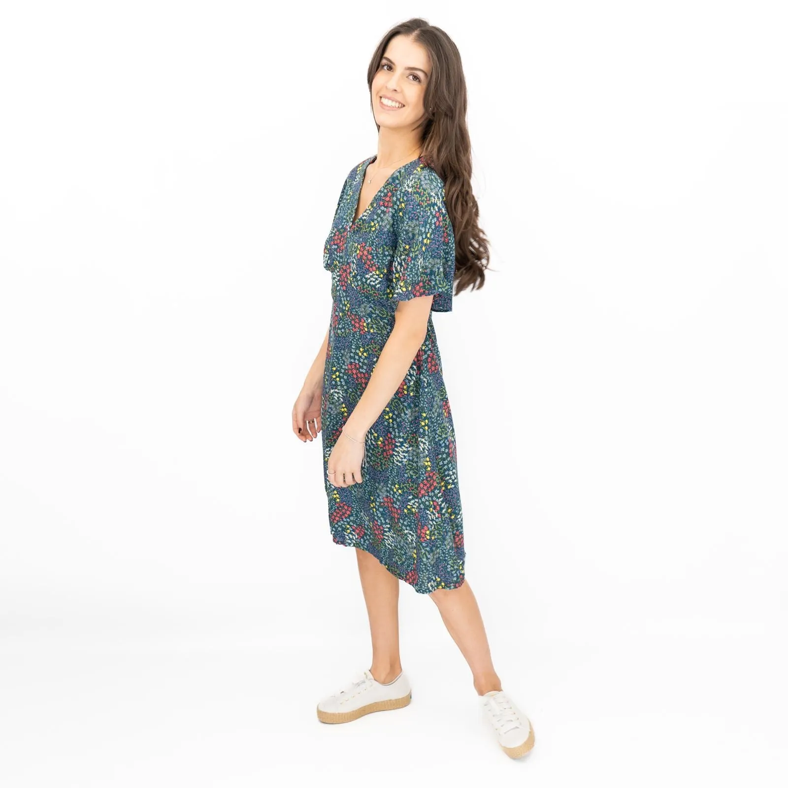 Seasalt Wilsey Empire Line Dress Teal Green