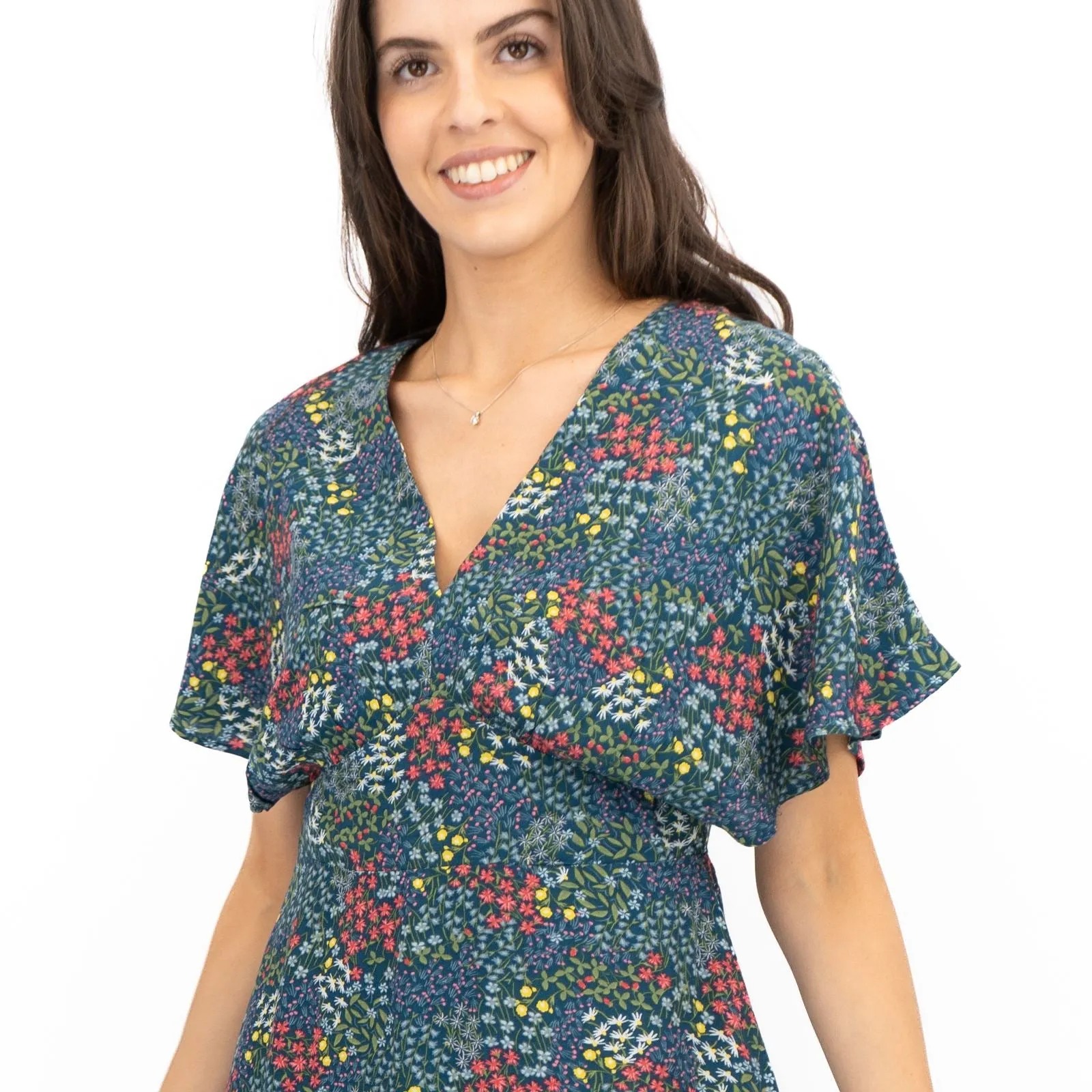 Seasalt Wilsey Empire Line Dress Teal Green