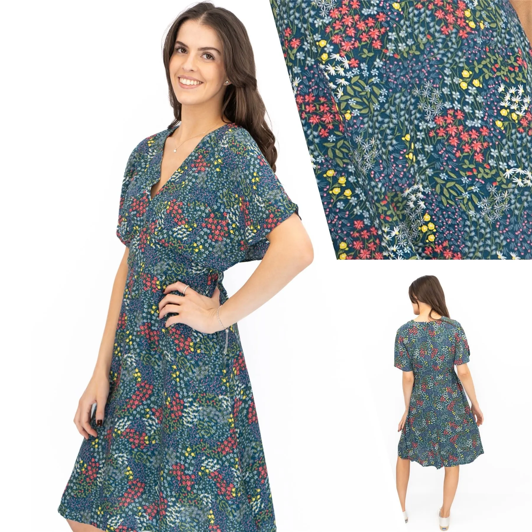 Seasalt Wilsey Empire Line Dress Teal Green