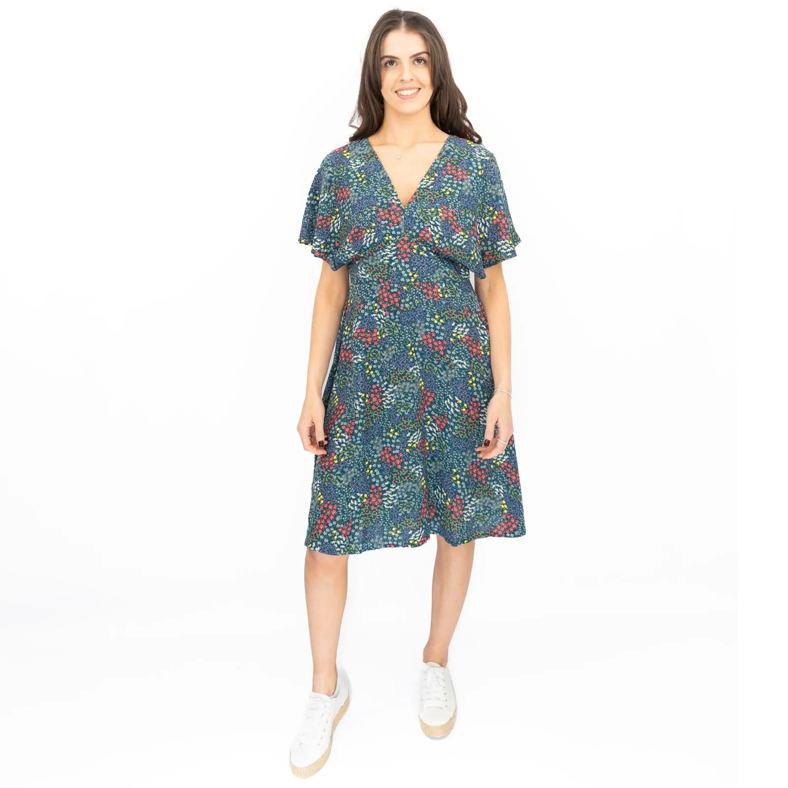 Seasalt Wilsey Empire Line Dress Teal Green