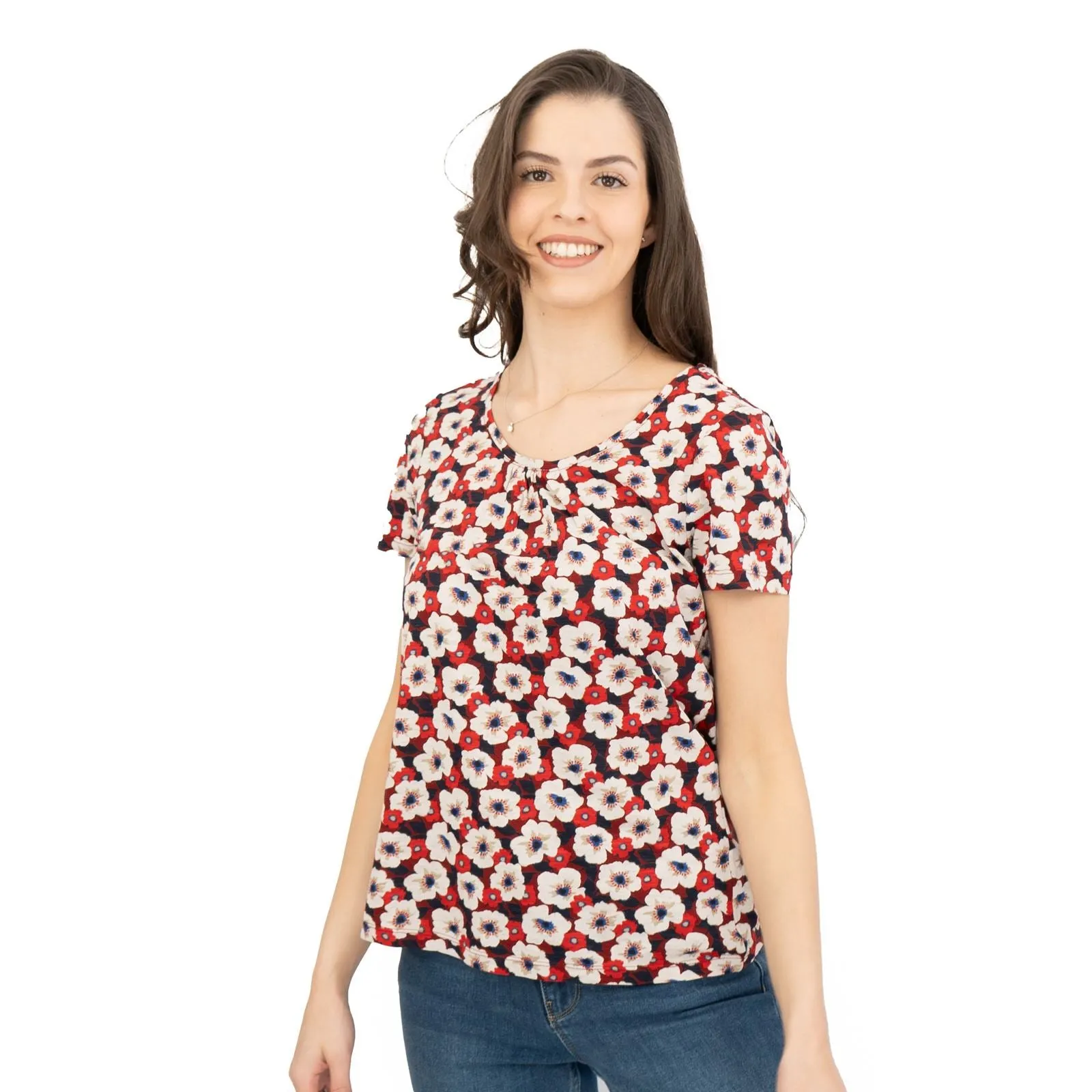Seasalt Womens Red Floral Siren Song Top