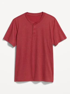 Soft-Washed Short-Sleeve Henley T-Shirt for Men