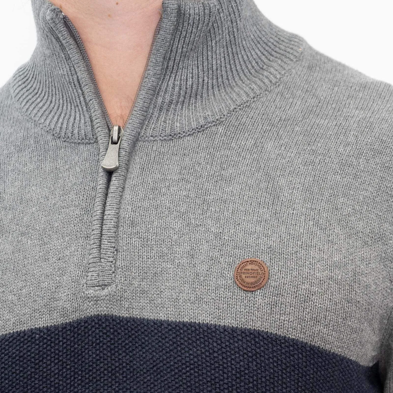 Springfield Half Zip Striped Jumper
