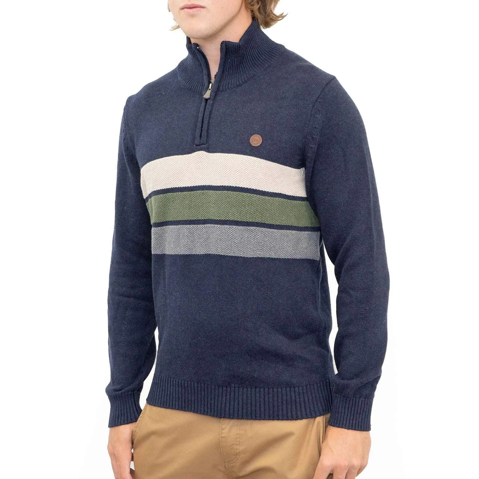 Springfield Half Zip Striped Jumper