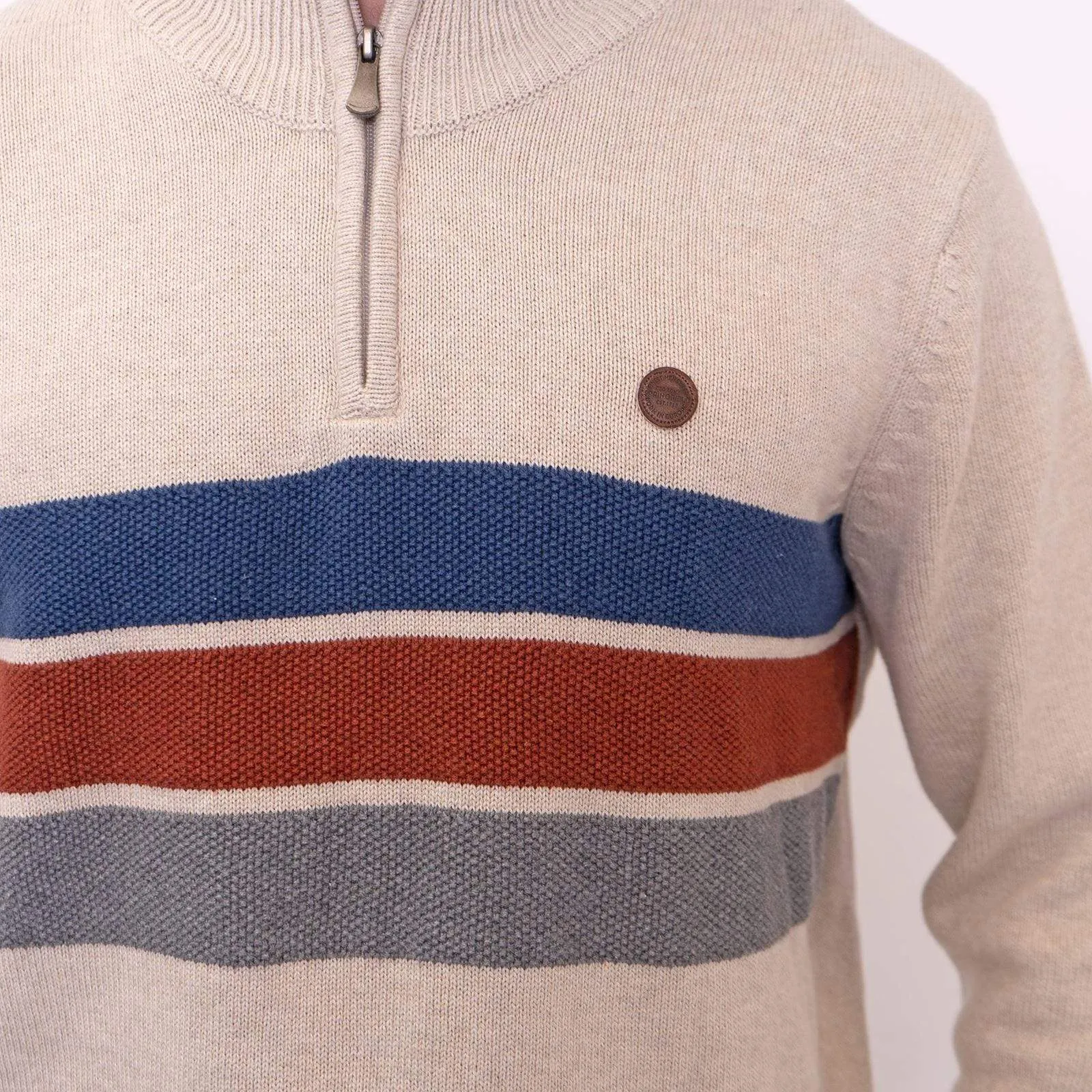 Springfield Half Zip Striped Jumper