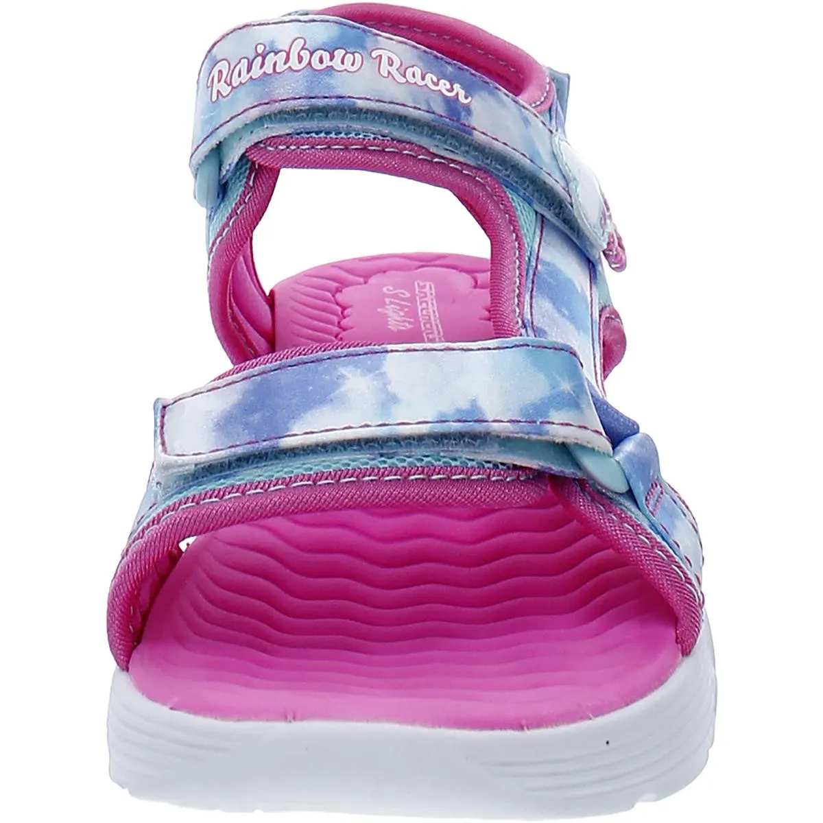 Summer Sky Girls Satin Ankle Strap Light-Up Shoes