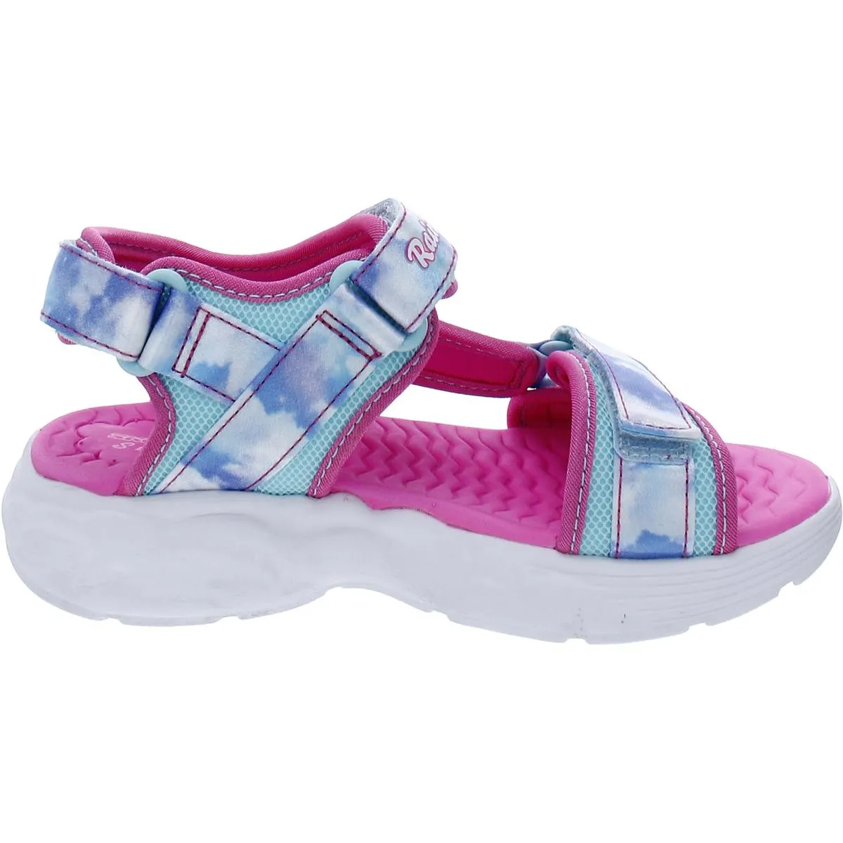 Summer Sky Girls Satin Ankle Strap Light-Up Shoes