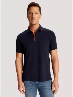 Tommy Hilfiger Regular Fit Interlock Zip Polo - Men