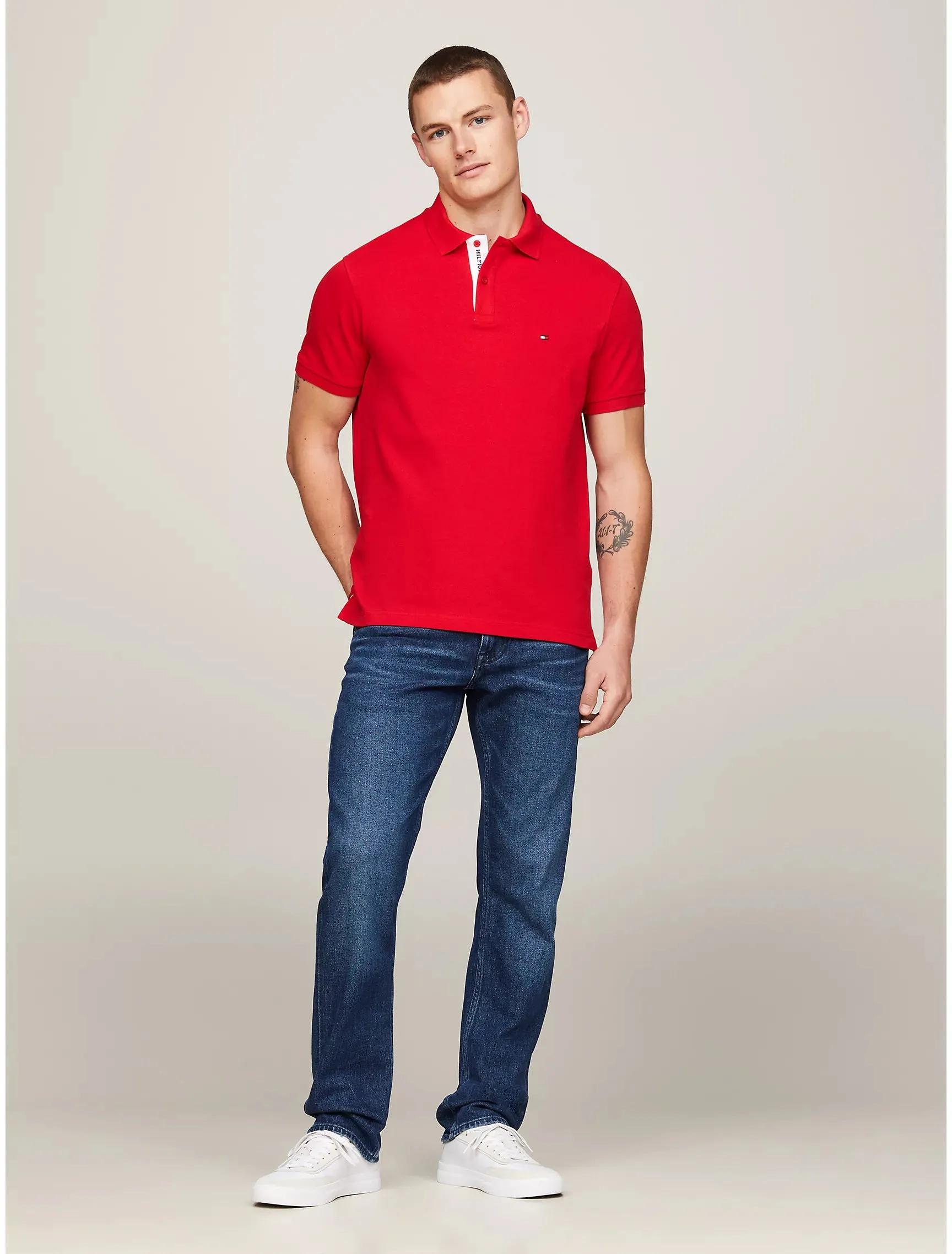 Tommy Hilfiger Regular Fit Monotype Placket Polo - Men