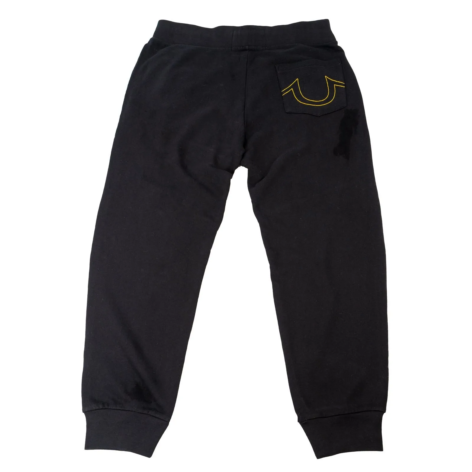 True Religion Mens Black Yellow Detail Jogger Sweatpants