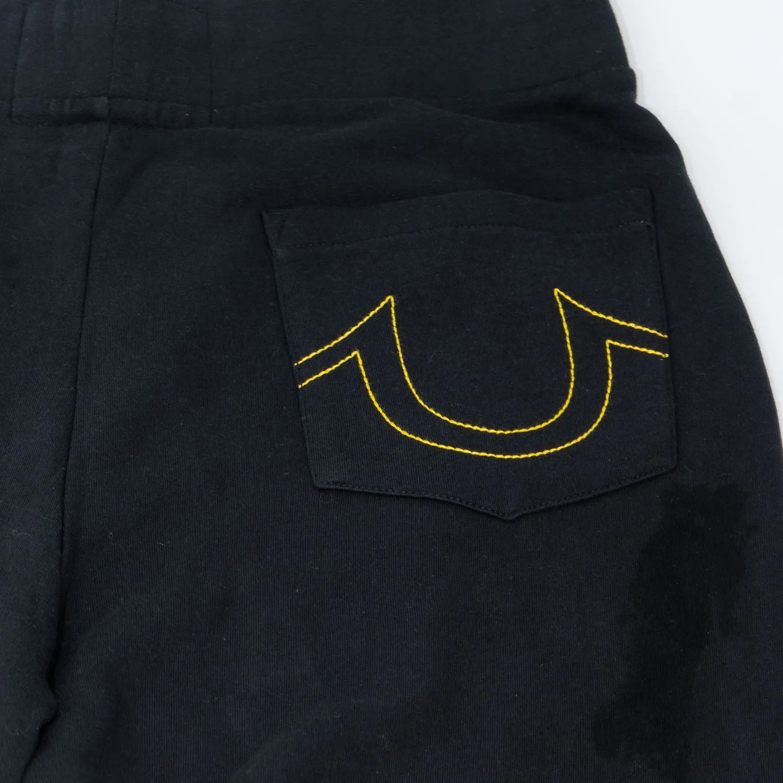 True Religion Mens Black Yellow Detail Jogger Sweatpants
