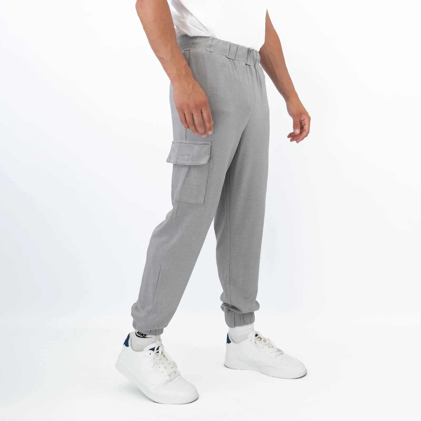 True Religion Mens Grey Cargo Jogger Sweatpants