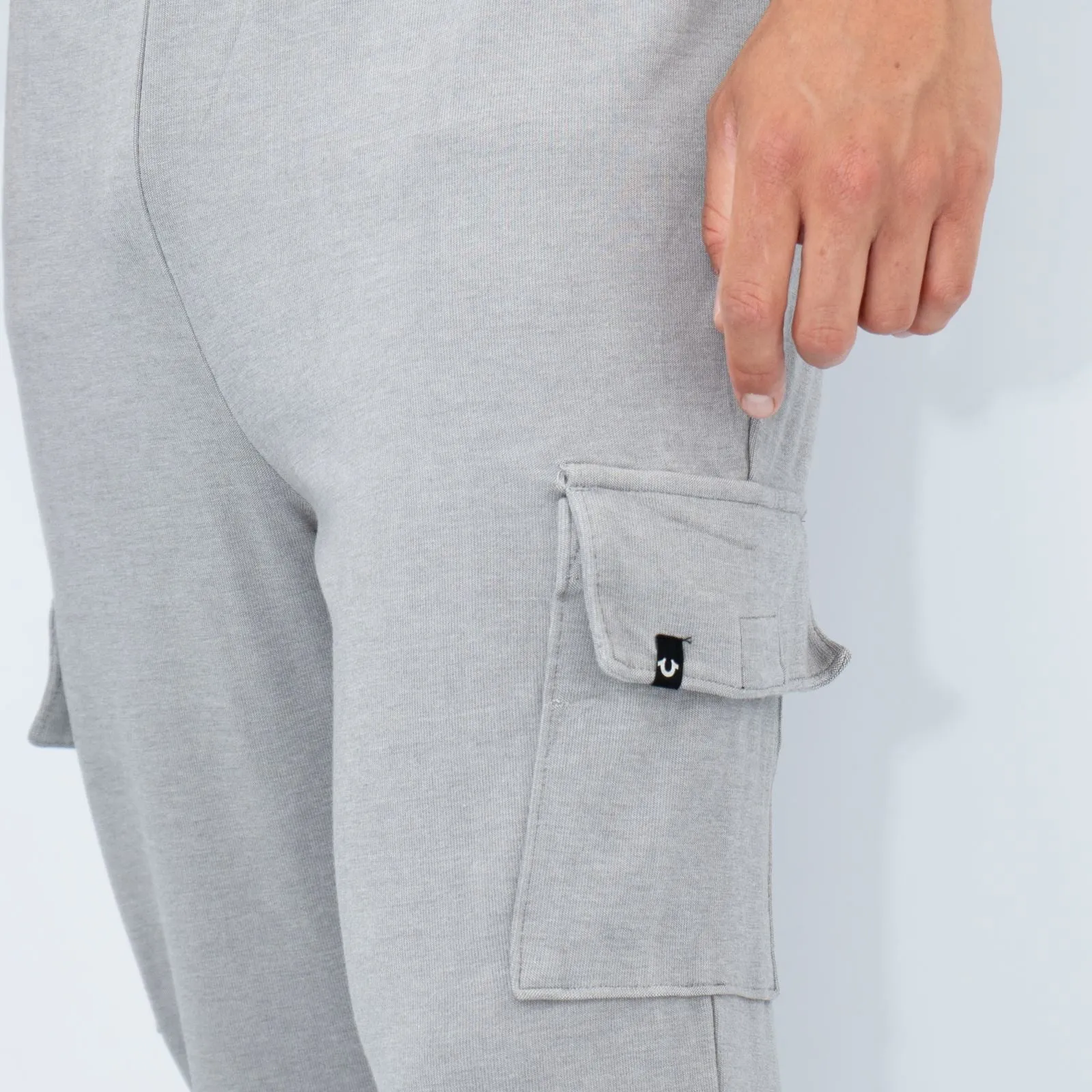 True Religion Mens Grey Cargo Jogger Sweatpants
