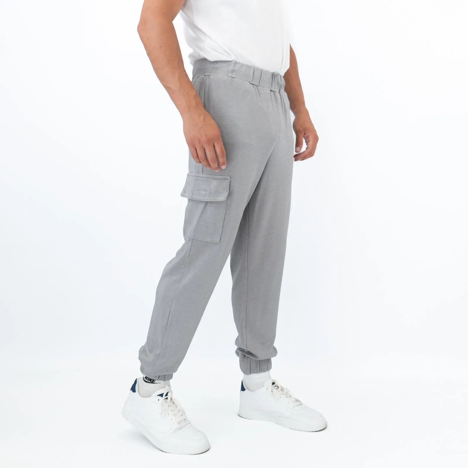True Religion Mens Grey Cargo Jogger Sweatpants
