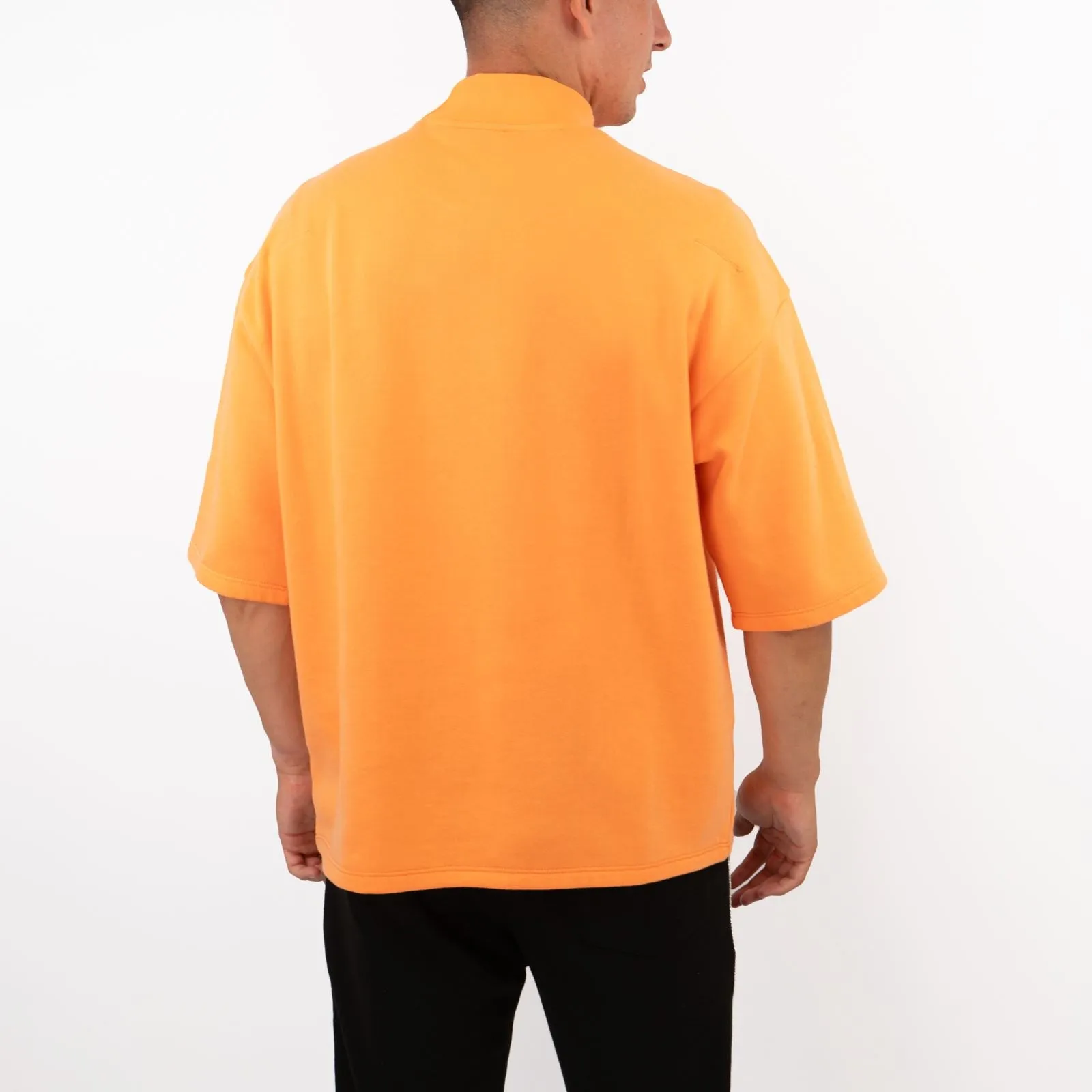True Religion Mens High Neck Orange Short Sleeve Top
