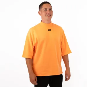 True Religion Mens High Neck Orange Short Sleeve Top