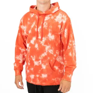 True Religion Mens Orange Tie Dye Pullover Hoodie Long Sleeve Tops