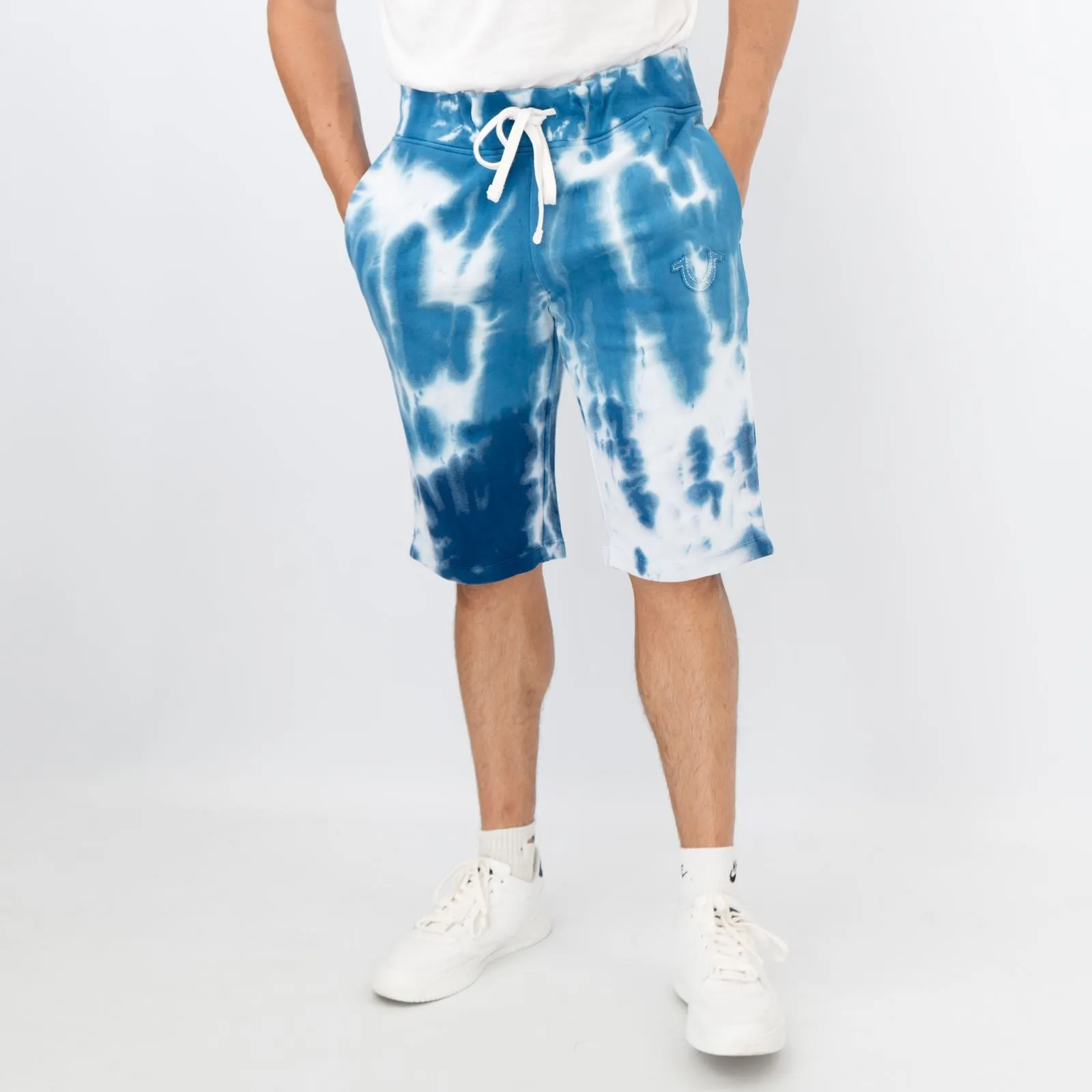 True Religion Mens Shorts Blue Tie Dye