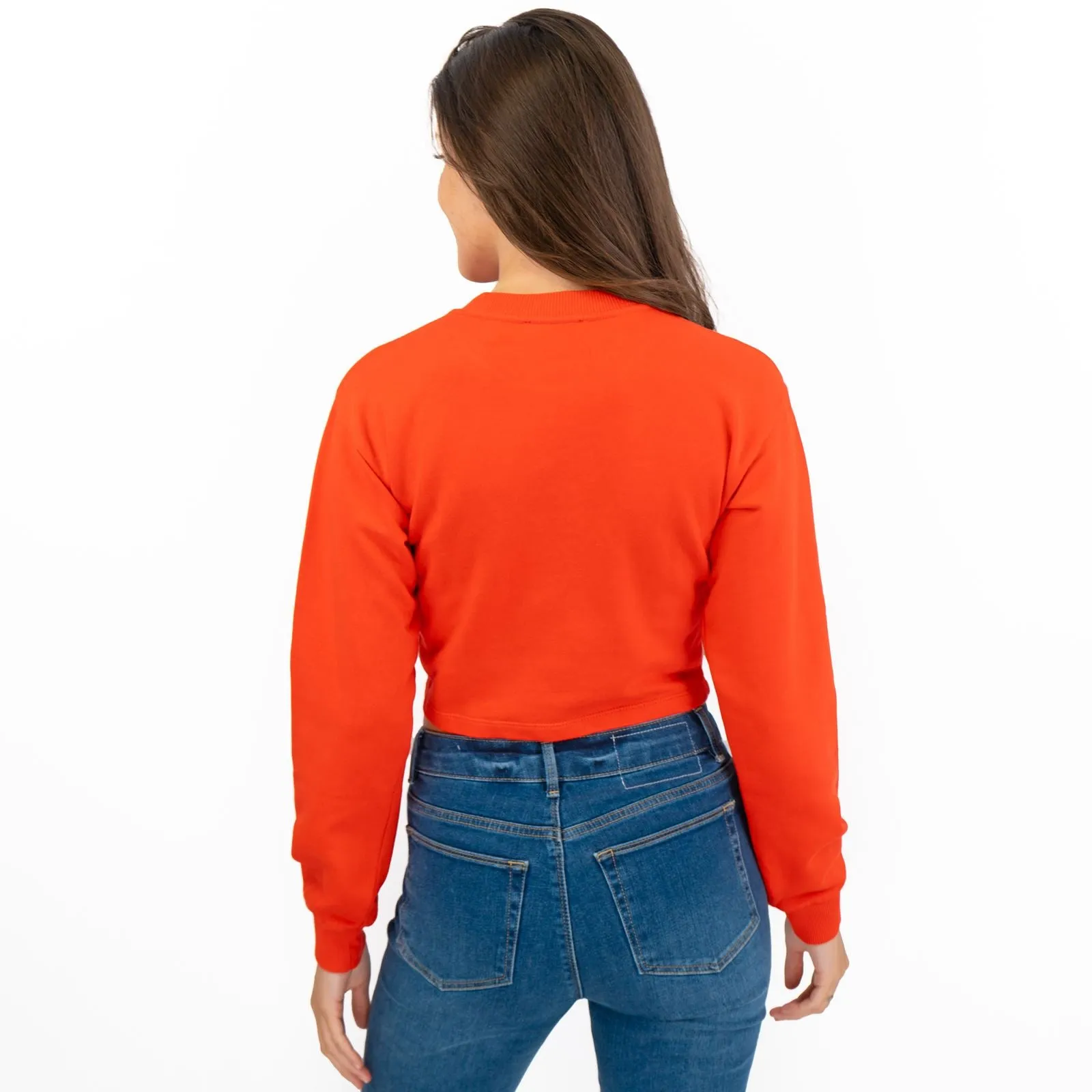 True Religion Red Soft Cotton Sweatshirt Long Sleeve Crop Tops